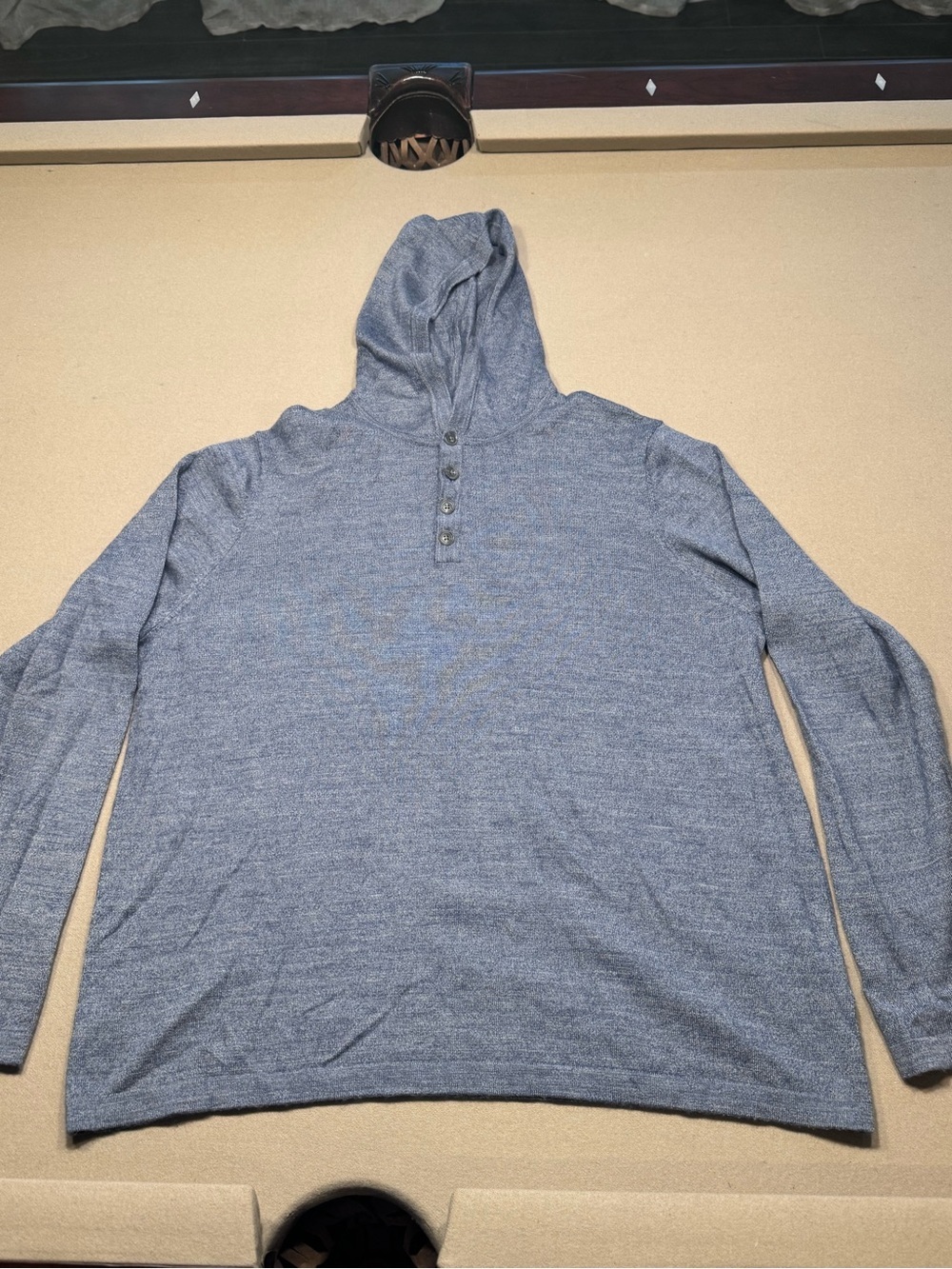Joseph Abboud classic fit merino wool blend button-neck hoodie sweater